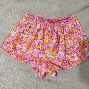 Roxy Pink and Yellow Floral Athletic swim Shorts